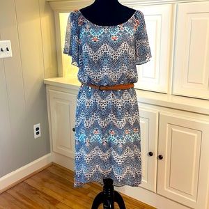 AGB size 12 dress, high-low hem. Blue and white flower print. 💐